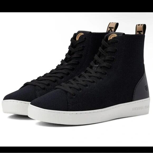 Michael Kors Women's Edie Knit Lace-up High-Top Sneakers, Black Size 9.5M - Picture 5 of 5